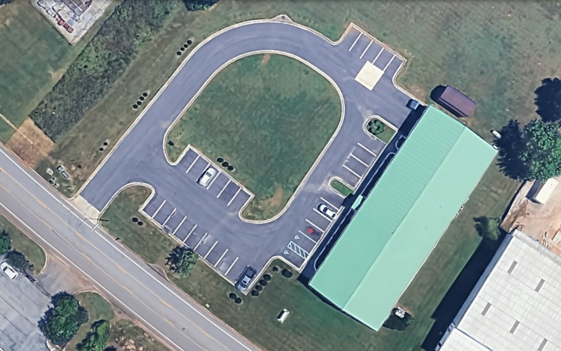 Aerial view, 2.04 landscaped acres